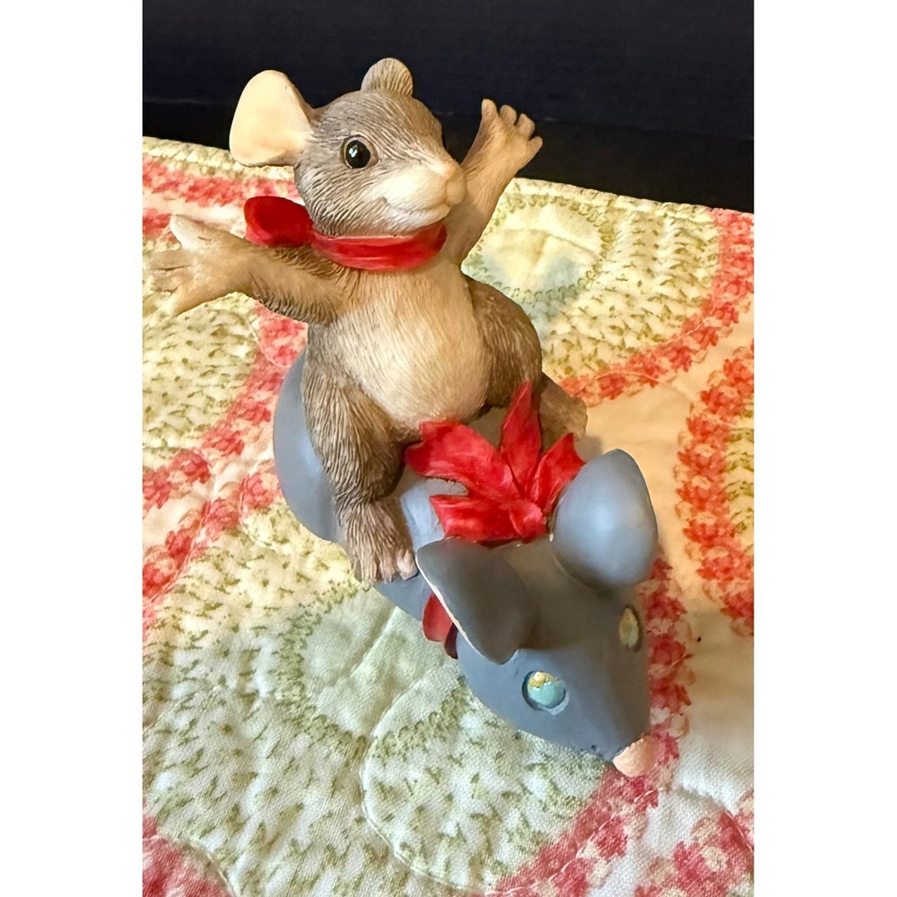Silvestri Charming Tails Figurine Wind Up Mouse Mice Riding Toy 87/500